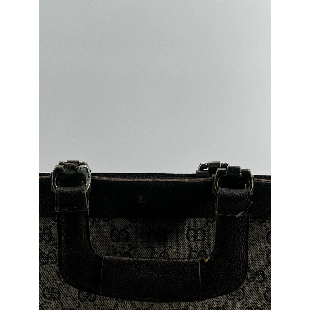 Gucci Vintage Bag Portfolio Style Pouch GG Canvas Signature Green/Red Web - Picture 10 of 16